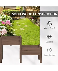 Outsunny 73" x 18" x 32" 3 Box Raised Garden Bed for Vegetables