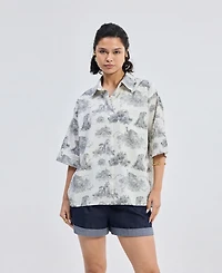 Reistor Women's Oversized High-Low Shirt Animal print