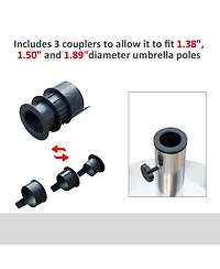 Outsunny 55lb Round Stainless Steel Outdoor Patio Umbrella Stand Base with Heavy Cement Bottom & Mirror Finish