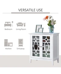Homcom Sideboard Display Cabinet with Double Glass Doors & 2 Adjustable Shelves