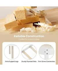 Slickblue Wooden Platform Bed Frame with Headboard and Slat Support