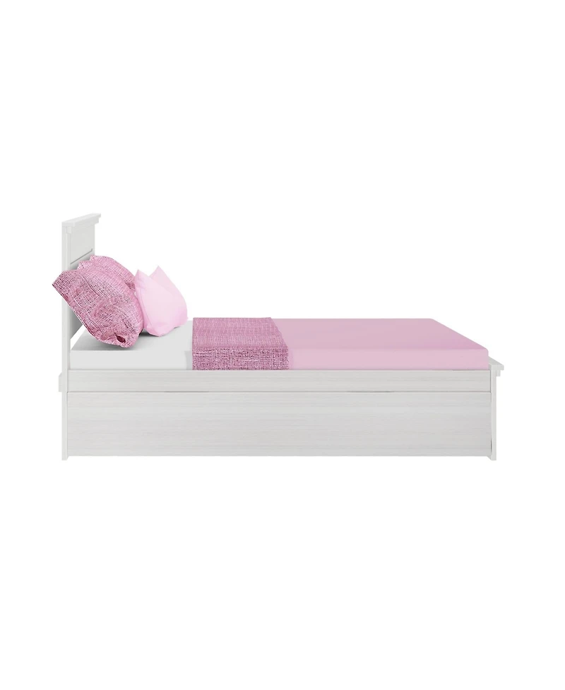 Max and Lily Full Bed Frame with Trundle, Solid Wood Platform