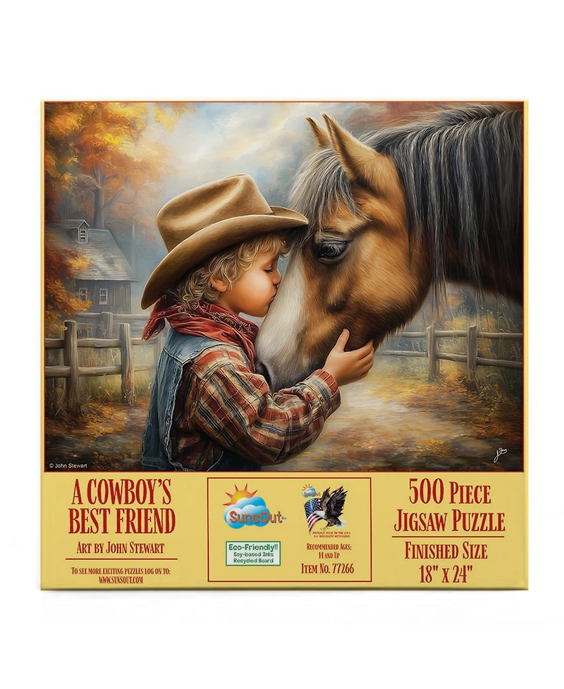 SunsOut A Cowboys Best Friend 500 piece Jigsaw Puzzle for Adults