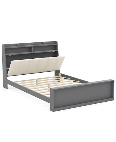Slickblue Modern Full Size Bed Frame with Storage Platform Design