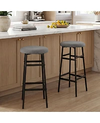 Slickblue Modern Bar Stools Set of 2 with Metal Frame and Footrest, Counter Height Seating