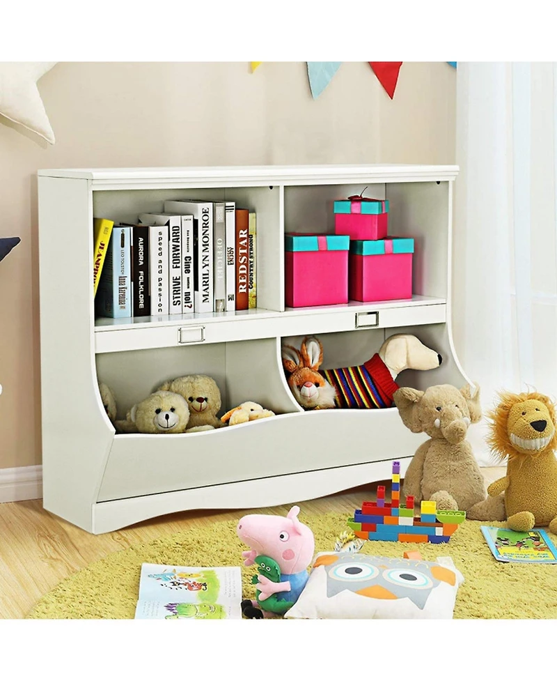 Gouun Kids Bookshelf and Toy Organizer with Open Divided Shelves, 41.5 x 33 in