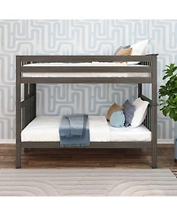 Max & Lily Solid Wood Twin over Bunk Bed with Ladder on End