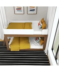 Max & Lily Twin Over Twin Solid Wood Mid Century Modern Bunk Bed