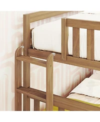 Max & Lily Solid Wood Twin over Bunk Bed with Ladder on End