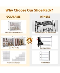 Gouun 12-Cube Portable Shoe Shelves with Dust-Proof Doors Holding 48 Pairs