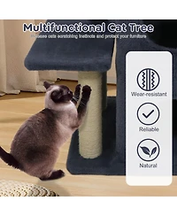 Cozito Cat Tower 33.5 in Cute with 2-Tier Condo and Perch