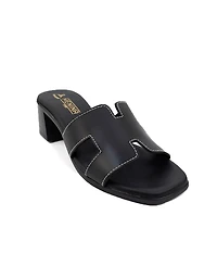Menina Step Women's Sorrento Leather Medium Heel Sandal