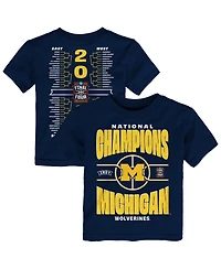 Outerstuff Toddler Navy Michigan Wolverines 2026 Ncaa Men's Basketball National Champions Bracket T-Shirt