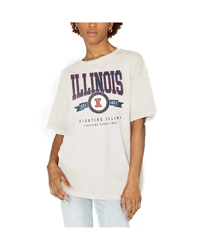 Gameday Couture Women's White Illinois Fighting Illini Get Goin' Oversized T-Shirt