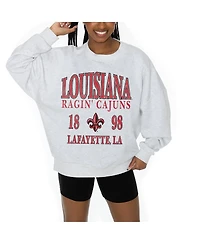 Gameday Couture Women's Ash Louisiana Ragin' Cajuns Premium Fleece Pullover Sweatshirt