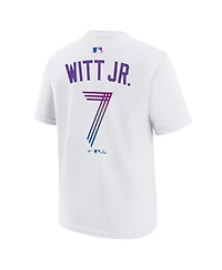 Nike Big Boys and Girls Bobby Witt Jr. White Kansas City Royals 2026 Connect Name Number T-Shirt