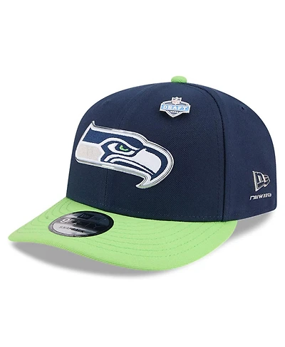 New Era Big Boys and Girls College Navy/Neon Green Seattle Seahawks 2026 Nfl Draft Pre-Curved 9FIFTY Snapback Hat