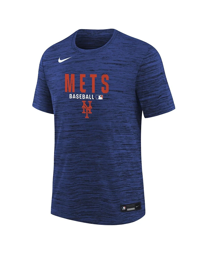 Nike Big Boys and Girls Royal New York Mets Authentic Collection Velocity Dri-fit T-Shirt