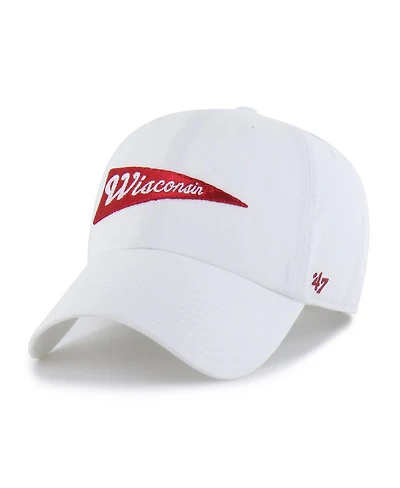 '47 Brand Men's White Wisconsin Badgers Vault Clean Up Adjustable Hat