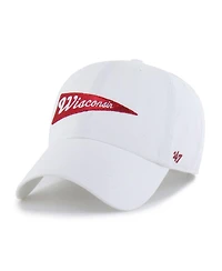 '47 Brand Men's White Wisconsin Badgers Vault Clean Up Adjustable Hat