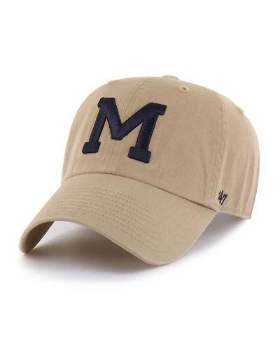 '47 Brand Men's Khaki Michigan Wolverines Vault Clean Up Adjustable Hat