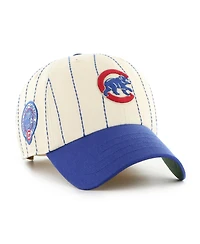 '47 Brand x Rawlings Men's Natural/Royal Chicago Cubs Pinstripe Clean Up Adjustable Hat