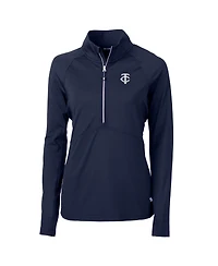 Cutter & Buck Women's Navy Minnesota Twins Adapt Eco Knit Stretch Half-Zip DryTec Top