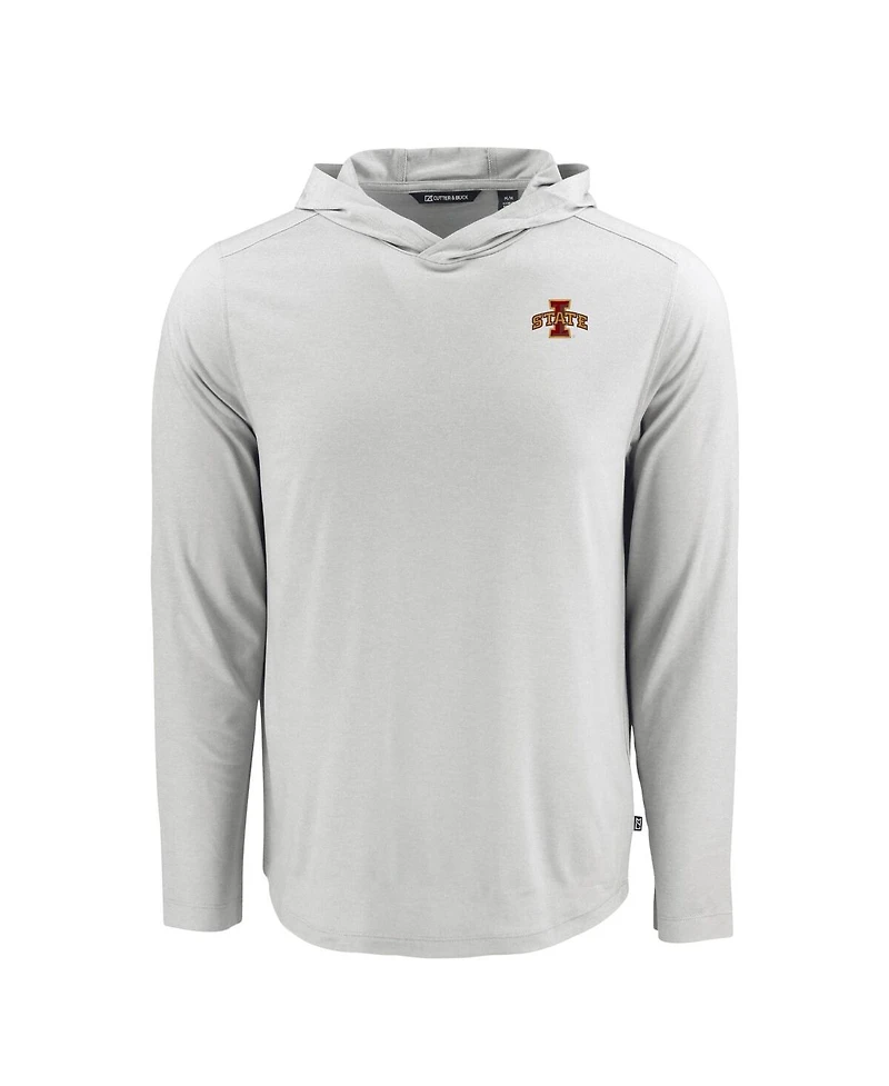 Cutter & Buck Men's Gray Iowa State Cyclones Coastline Epic Comfort Eco Long Sleeve Hoodie T-Shirt