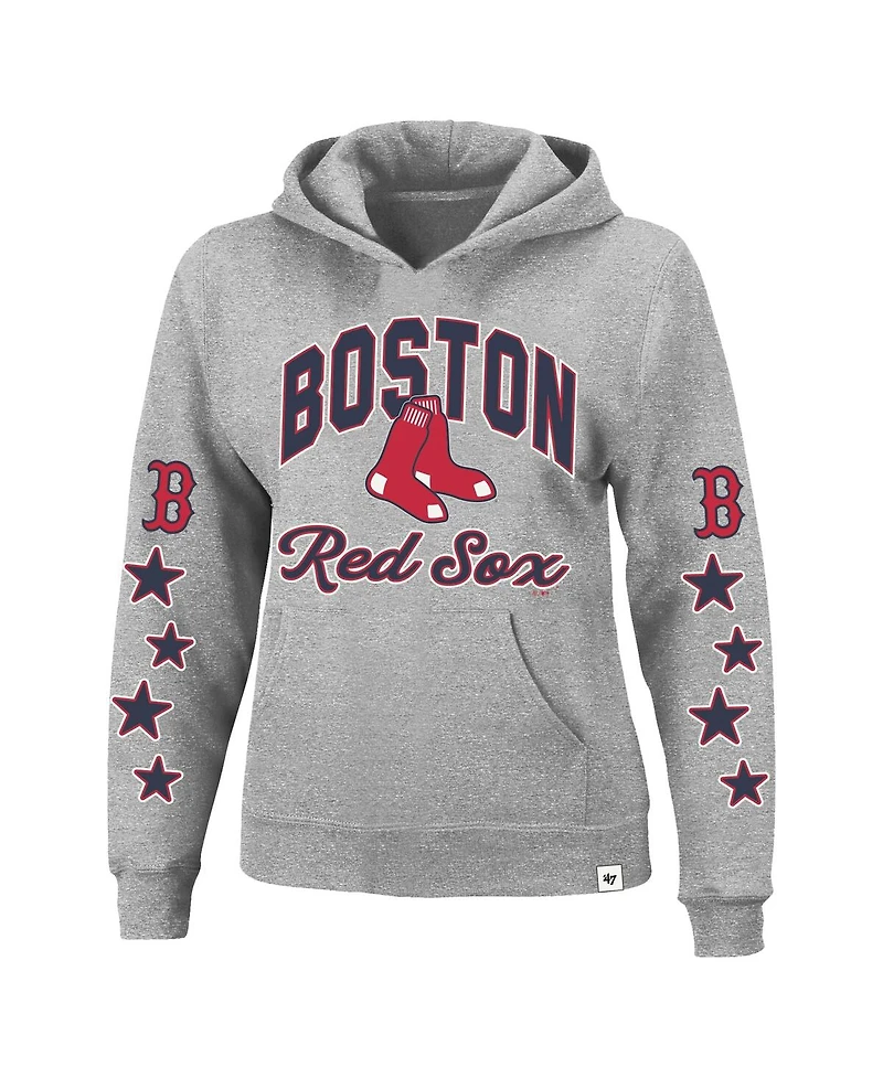 '47 Brand Women's Heather Gray Boston Red Sox Plus Size Starry Eye Hoodie