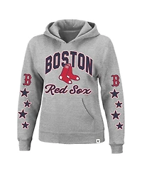 '47 Brand Women's Heather Gray Boston Red Sox Plus Size Starry Eye Hoodie