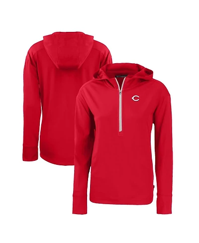 Cutter & Buck Women's Red Cincinnati Reds Daybreak Eco Half-Zip Hoodie
