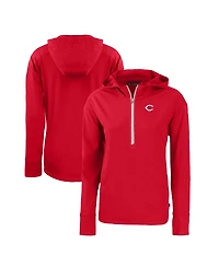 Cutter & Buck Women's Red Cincinnati Reds Daybreak Eco Half-Zip Hoodie