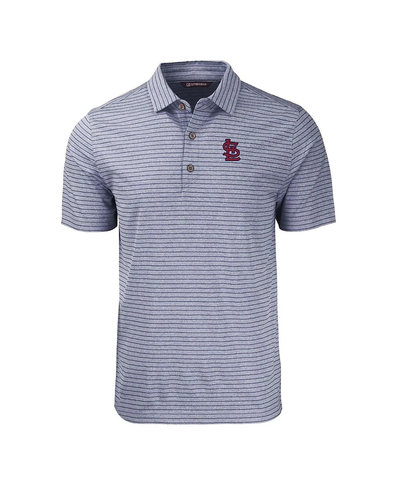 Cutter & Buck Men's Heather Navy St. Louis Cardinals Forge Eco Heathered Stripe Stretch Polo Shirt