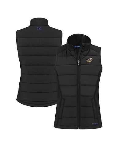 Cutter & Buck Women's Black Akron RubberDucks Evoke Hybrid PrimaLoft Eco Softshell Full-Zip Vest