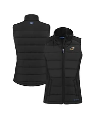 Cutter & Buck Women's Black Akron RubberDucks Evoke Hybrid PrimaLoft Eco Softshell Full-Zip Vest