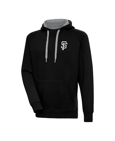 Antigua Men's Black San Francisco Giants Metallic Victory Pullover Hoodie