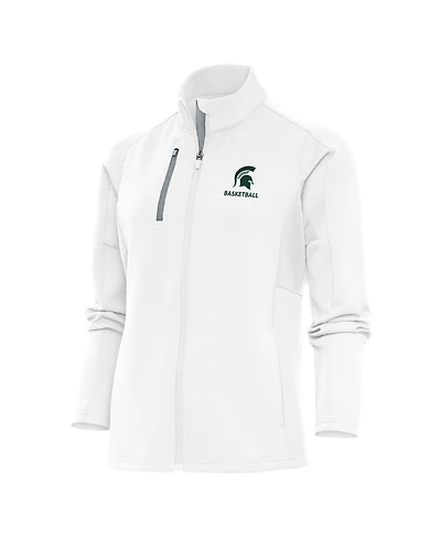 Antigua Women's White Michigan State Spartans Basketball Generation Full-Zip Jacket