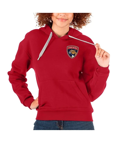 Antigua Women's Red Florida Panthers Primary Logo Victory Pullover Hoodie