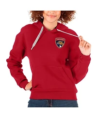 Antigua Women's Red Florida Panthers Primary Logo Victory Pullover Hoodie