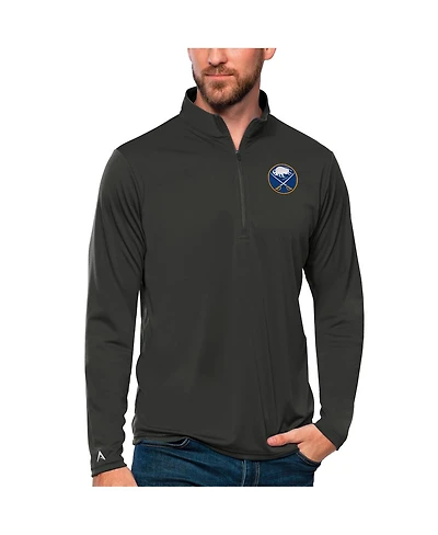 Antigua Men's Charcoal Buffalo Sabres Tribute Quarter-Zip Pullover Top