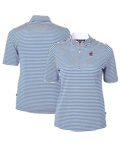 Cutter & Buck Women's Blue Chicago Cubs Virtue Eco Pique Stripe Top