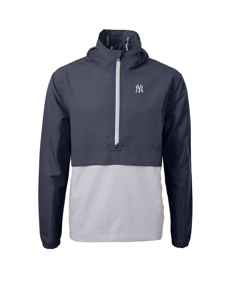 Cutter & Buck Men's Navy/Gray New York Yankees Charter Eco Half-Zip Anorak Jacket