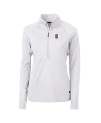Cutter & Buck Women's White Stanford Cardinal Adapt Eco Knit Half-Zip Pullover Jacket