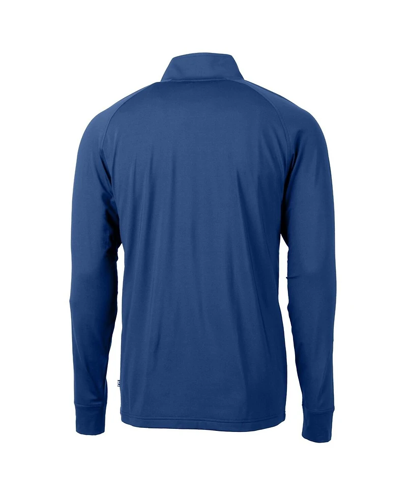 Cutter & Buck Men's Royal Chicago Cubs Adapt Eco Knit Stretch Quarter-Zip Pullover Top
