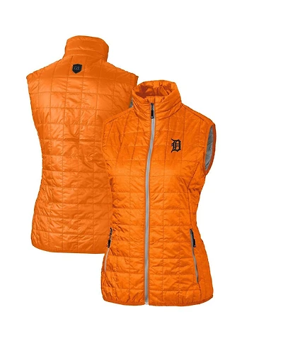 Cutter & Buck Women's Orange Detroit Tigers Rainier PrimaLoft Eco Full-Zip Puffer Vest