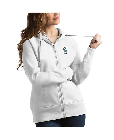 Antigua Women's White Seattle Mariners Victory Full-Zip Hoodie