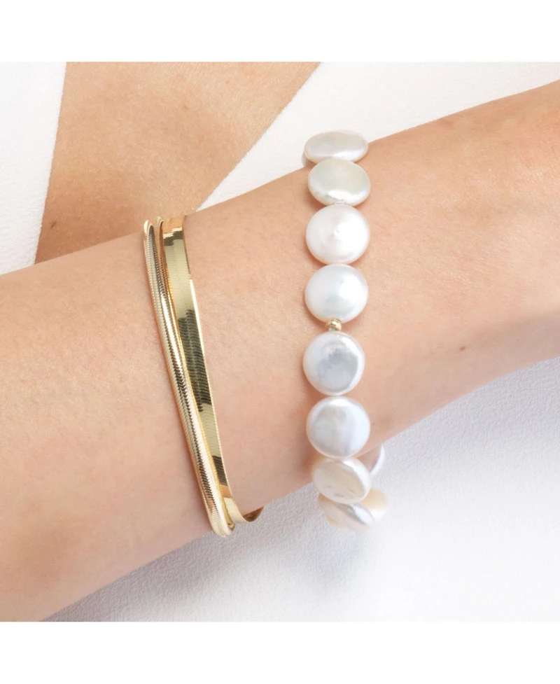 The Lovery Coin Pearl Bracelet 14K