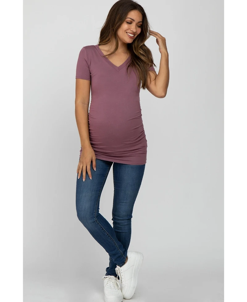 Pinkblush Maternity V-Neck Ruched Side Top