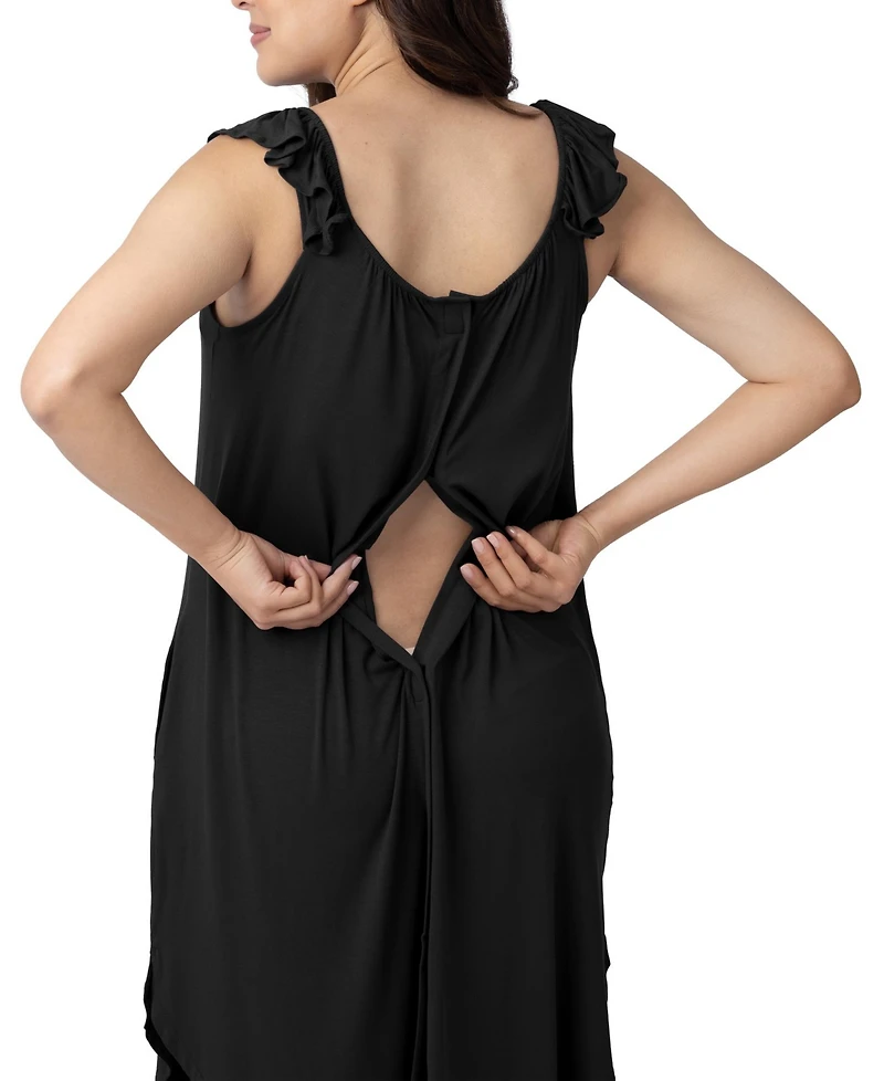 Kindred Bravely Maternity Ruffle Strap Labor & Delivery Gown