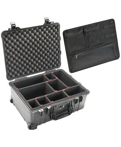 Pelican 1560TP Watertight Wheeled Hard Case with TrekPak Divider System,Bundle with PC1569 Lid Organizer